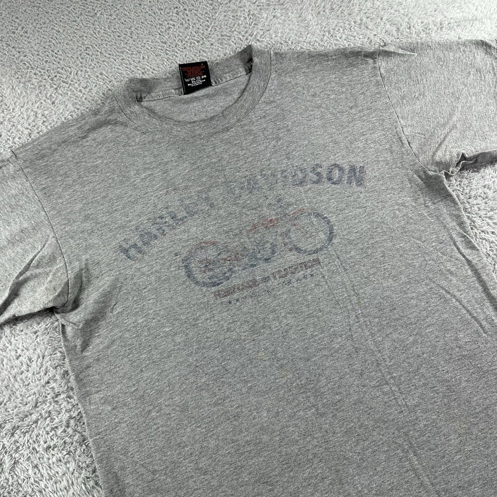 Vintage Harley Davidson Shirt Mens Medium Gray Amarillo TX Tripp's‎ Faded